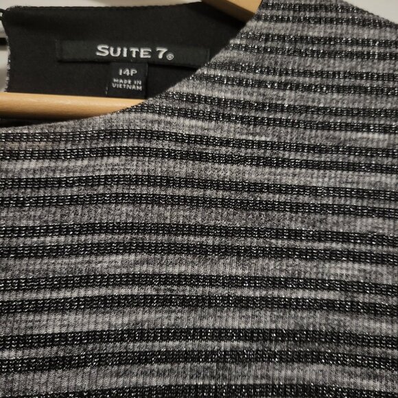 Suite 7 Women's Shift Dress 14 Petite Metallic Black, Silver, Gray Like … - Picture 5 of 8